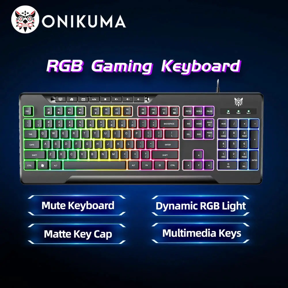 ONIKUMA Professional Gaming Headset Gaming Set RGB Lighting Mouse or Keyboard or Headset Stand or Wired Headset by All Mart Bristol Ltd