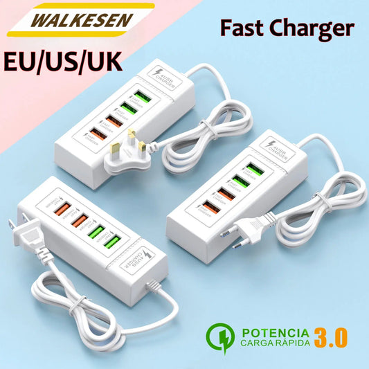 4 Ports USB Fast Charging Charger Type C Wall Charger For iPhone Samsung Xiaomi Huawei Phone Charger EU/US/UK Plug Power Adapter by All Mart Bristol Ltd