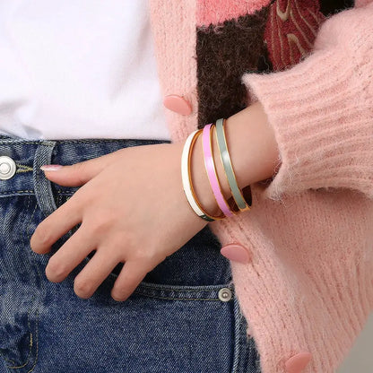 CARLIDANA Luxury Colorful Orange Enamel Bangles Bracelets for Women Party Gift Fashion Bangles Original Stainless Steel Jewelry by All Mart Bristol Ltd