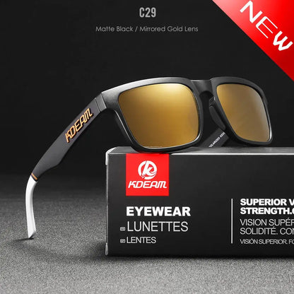 KDEAM 2022 Square Men's Polarized Sunglasses Outdoors Lifestyle Coating Sun Glasses New Matching Colors With Box by All Mart Bristol Ltd