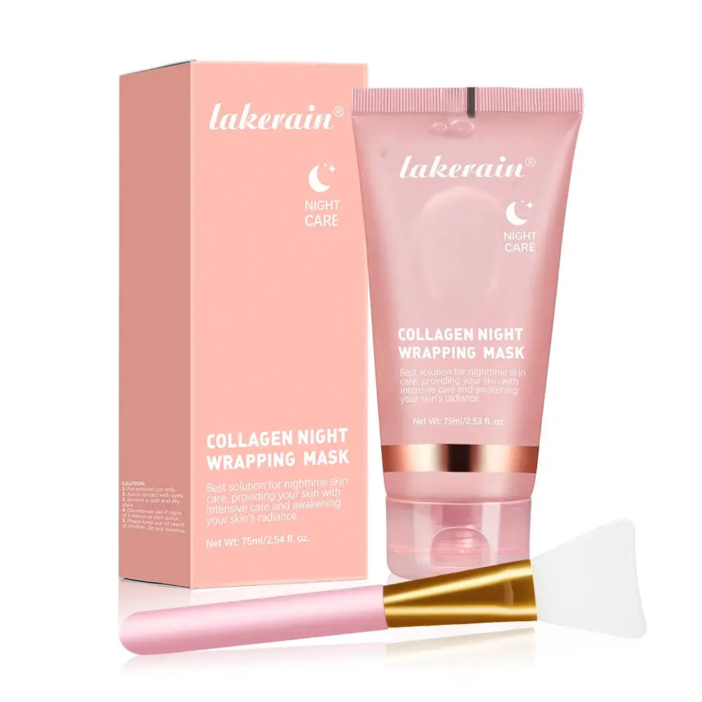 Collagen Wrapping Mask And Brush Set Rejuvenation Moisturize Brightening Korean Face Mask Make Glowy Skin Elasticity Facial Mask by All Mart Bristol Ltd