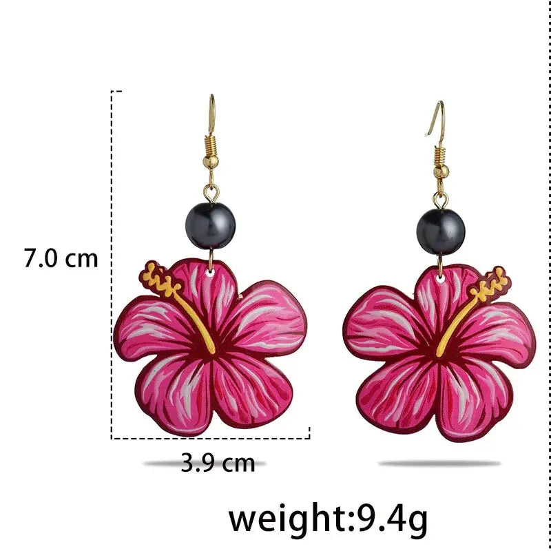 Hawaiian Acrylic Australia Designer Earrings Earring Accessories African Polynesian Jewelry Earring Women's Earrings for Women by All Mart Bristol Ltd