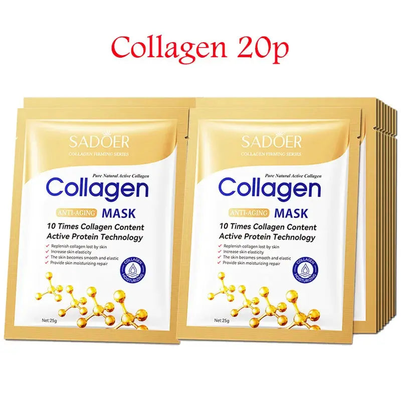 20pcs Hyaluronic Acid Collagen Face Mask skincare Moisturizing Firming Hydrating Facial Masks Sheet Mask Korean Skin Care by All Mart Bristol Ltd