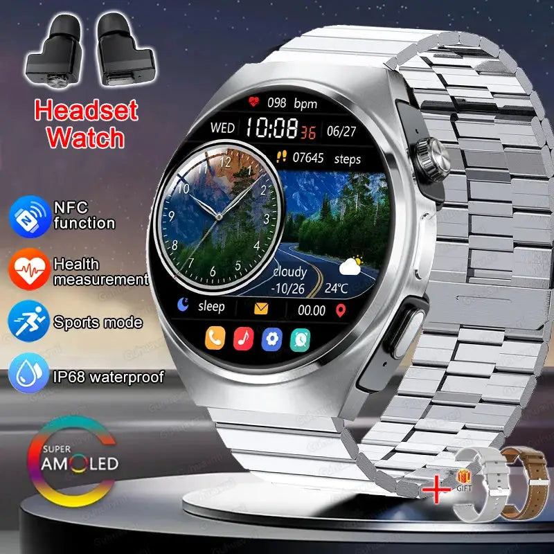 For Man Women New 2 in 1 Smart Watch With Earbuds Smartwatch TWS Bluetooth Earphone Heart Rate Blood Oxygen Monitor Sports Watch by All Mart Bristol Ltd