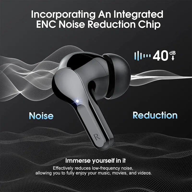 Wireless Earbuds BT5.3 Headphones HiFi Stereo EarBuds with ENC Noise Cancelling Mic 48H LED Display IP7 Waterproof Earphones by All Mart Bristol Ltd