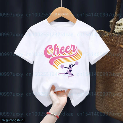 kawaii Girls T-Shirts Cheerleader Girls Sports Gymnastics Enthusiast Tshirts Fashion kids Clothing Tshirt girls clothes 2 to15 by All Mart Bristol Ltd