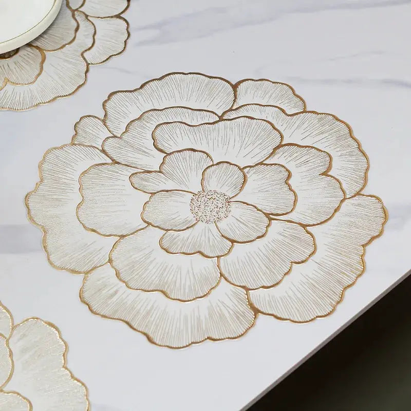 NEW Arrival PVC Flower Placemat Dining Decorative Heat Resistant Table Pad Coasters Home Party Wedding Christmas by All Mart Bristol Ltd