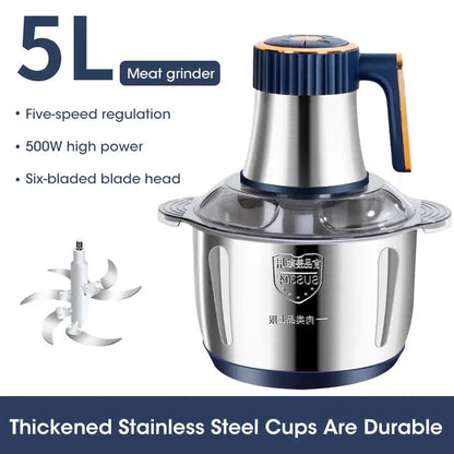 5L Electric Meat Grinder Stainless Steel Food Processor by All Mart Bristol Ltd
