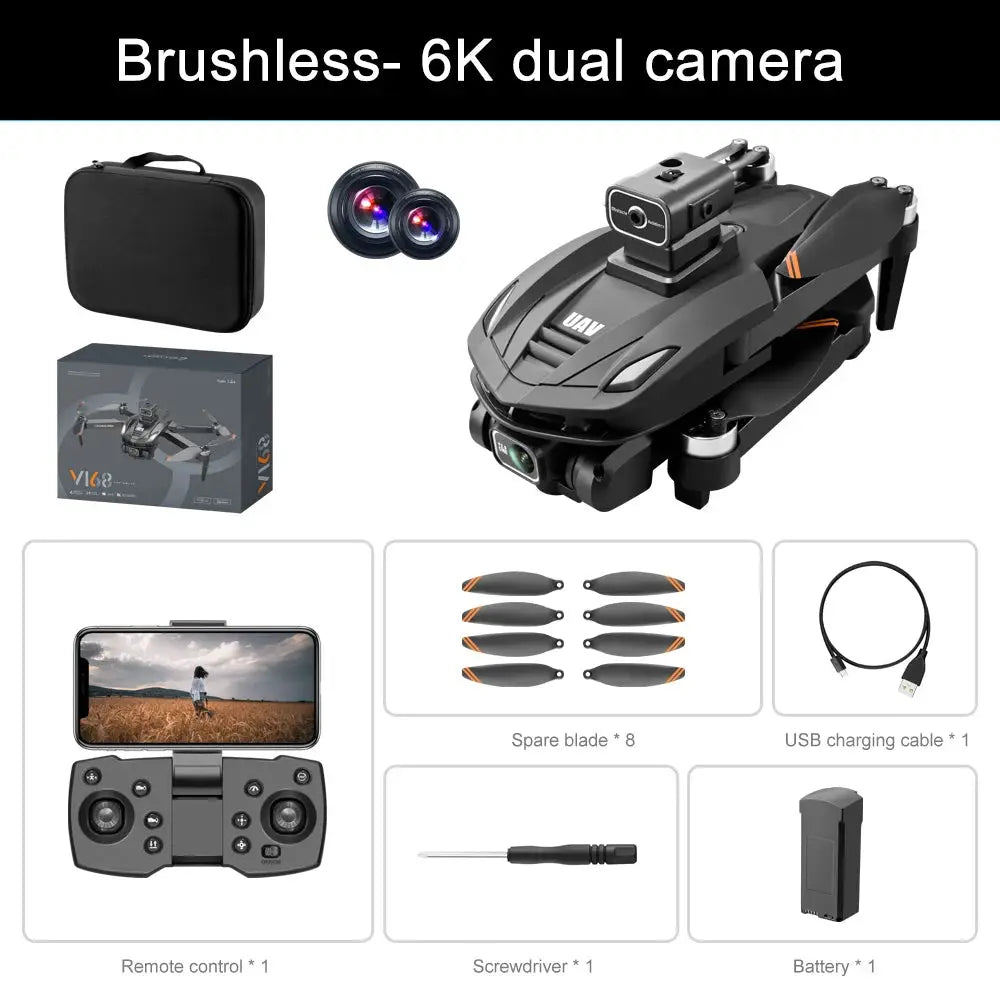 V168 Pro Max Drone GPS Profesional with 8K HD Camera FPV 5G Wifi Brushless Motor Foldable RC Quadcopter Obstacle Avoidance Dron by All Mart Bristol Ltd