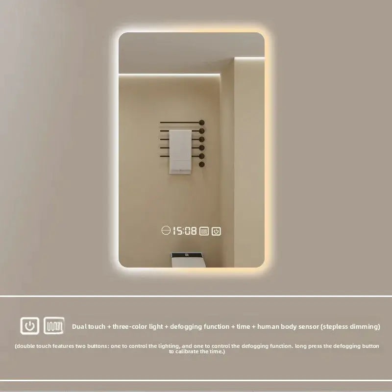 New Smart Mirror Wall Hanging LED High Definition Induction Anti-fog Bathroom Mirror Touch Screen 23.5 * 15.5 Inches Vanity by All Mart Bristol Ltd