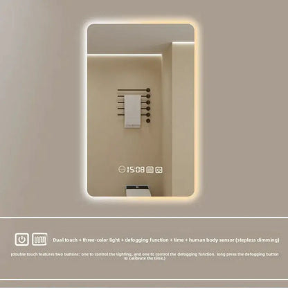New Smart Mirror Wall Hanging LED High Definition Induction Anti-fog Bathroom Mirror Touch Screen 23.5 * 15.5 Inches Vanity by All Mart Bristol Ltd
