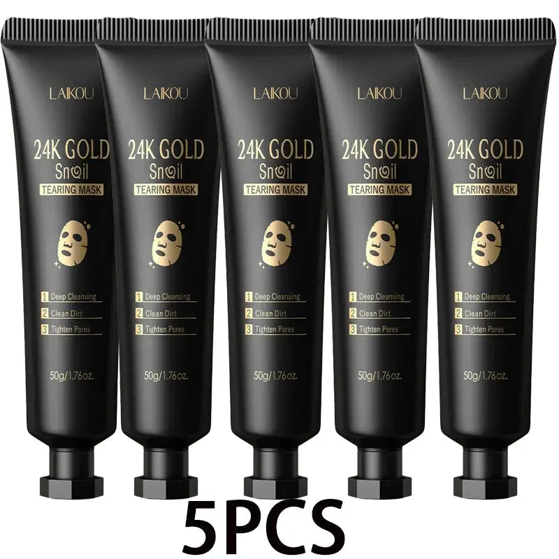Laikou 24K Gold Snail Peel Off Mask Powerful Pore Cleaner Blackhead & Dirt Remover Detoxifying Facial Shining Skin Care 50g by All Mart Bristol Ltd