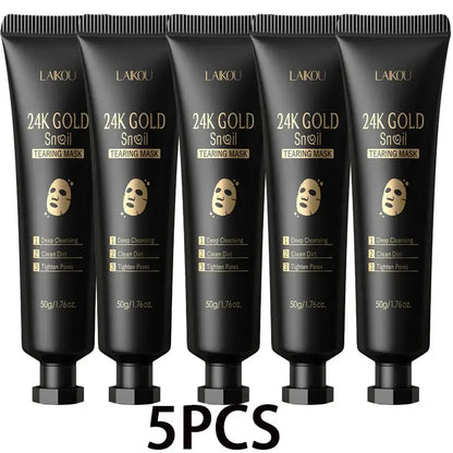 Laikou 24K Gold Snail Peel Off Mask Powerful Pore Cleaner Blackhead & Dirt Remover Detoxifying Facial Shining Skin Care 50g by All Mart Bristol Ltd