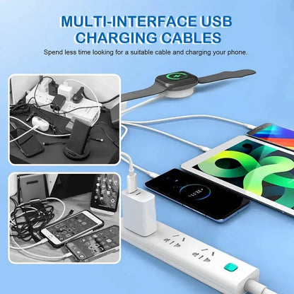 4 in 2 Multi Charging Cable For Iwatch Iphone Charger Usb Type-C Fast Charging Cable High-Quality Airpods iPad Accessories by All Mart Bristol Ltd