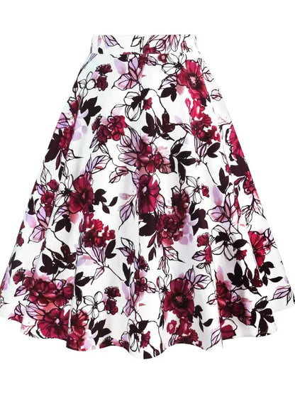 2025 Summer Midi Skirt Runway Vintage Rockabilly Sundress Red Womens Sexy Pinup 50S Cotton Polka Dot Pattern Skater Streetwear by All Mart Bristol Ltd