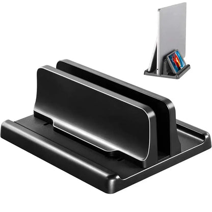 Dual-Slot Vertical Laptop Stand Holder Adjustable Double Desktop Notebook Dock Space-Saving for MacBook HP Dell Chrome Book iPad by All Mart Bristol Ltd