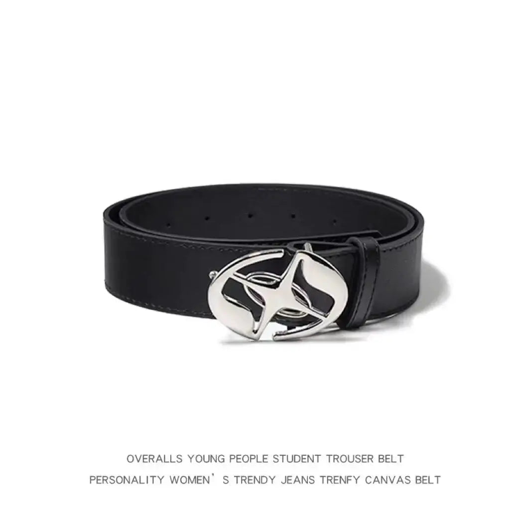 Fashion Metal Star Buckle Leather Belt for Woman Goth Punk Style Waist Belt Man Casual Style Waistband for Jeans Accessories by All Mart Bristol Ltd