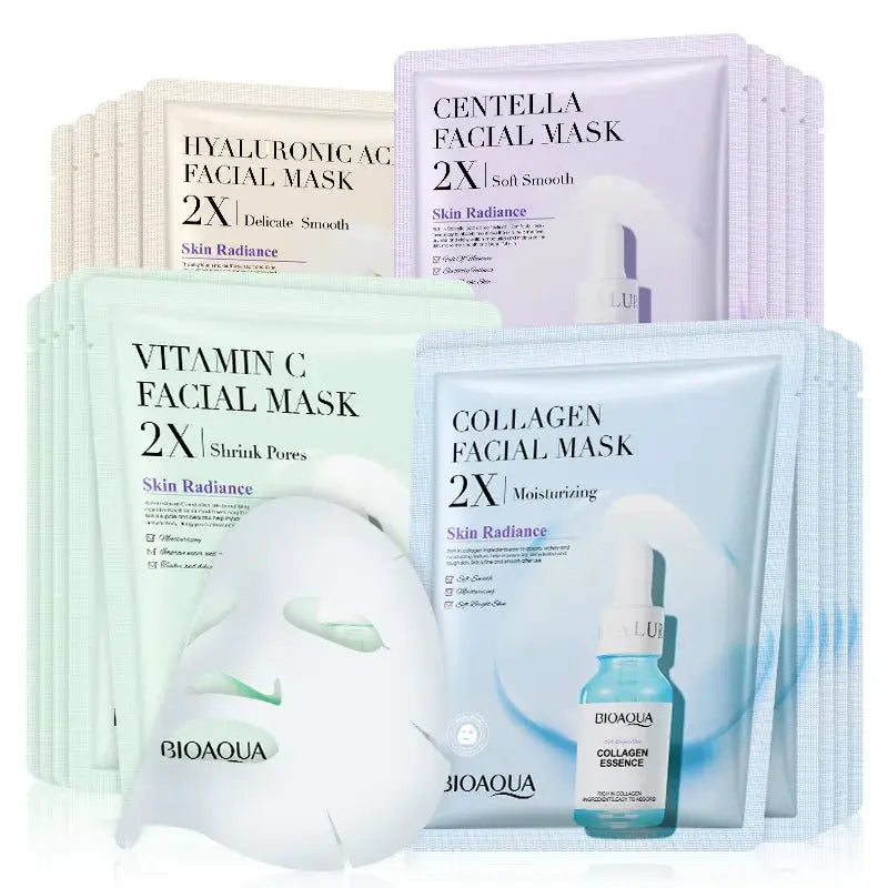 20Pcs Face Mask Sets Fresh Fruit Face Care Sheet Masks Hydrating Anti-aging Oil Control Acne Treatment Facial Mask Skin Care Set by All Mart Bristol Ltd