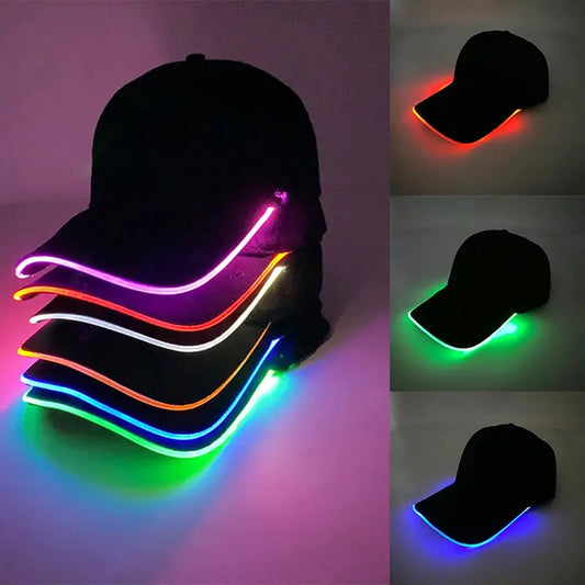 Wholesale Baseball Caps Night Glow Light Cap Boys Girls Fashion Headwear Costumes Accessory Caps Hats by All Mart Bristol Ltd