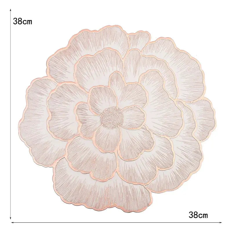 NEW Arrival PVC Flower Placemat Dining Decorative Heat Resistant Table Pad Coasters Home Party Wedding Christmas by All Mart Bristol Ltd