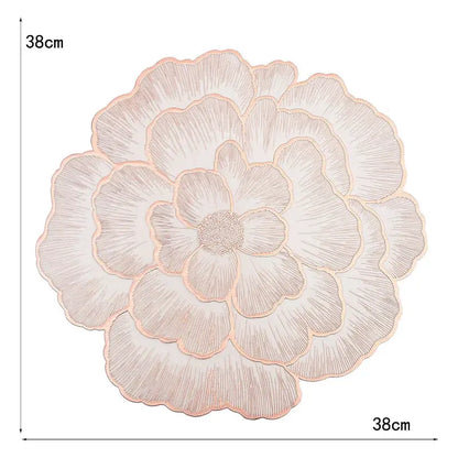 NEW Arrival PVC Flower Placemat Dining Decorative Heat Resistant Table Pad Coasters Home Party Wedding Christmas by All Mart Bristol Ltd
