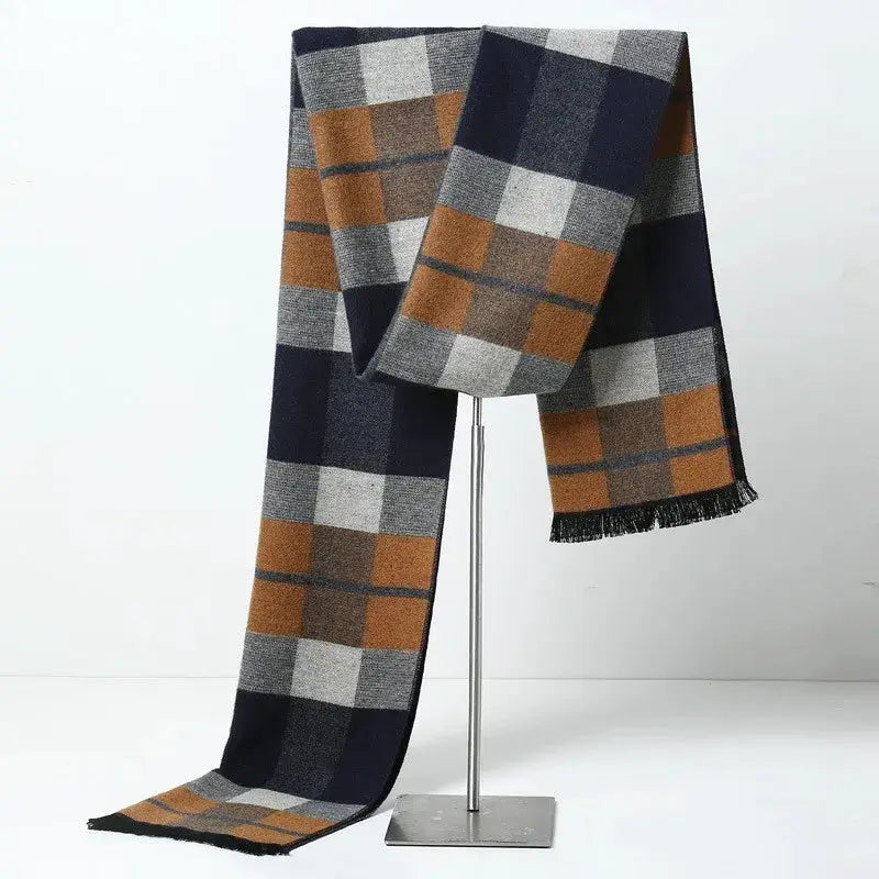 Designer Brand Plaid Men's Cashmere Scarf Winter Warm Scarves Shawls Casual Business Long Wraps Pashmina Christmas Gift for Man by All Mart Bristol Ltd