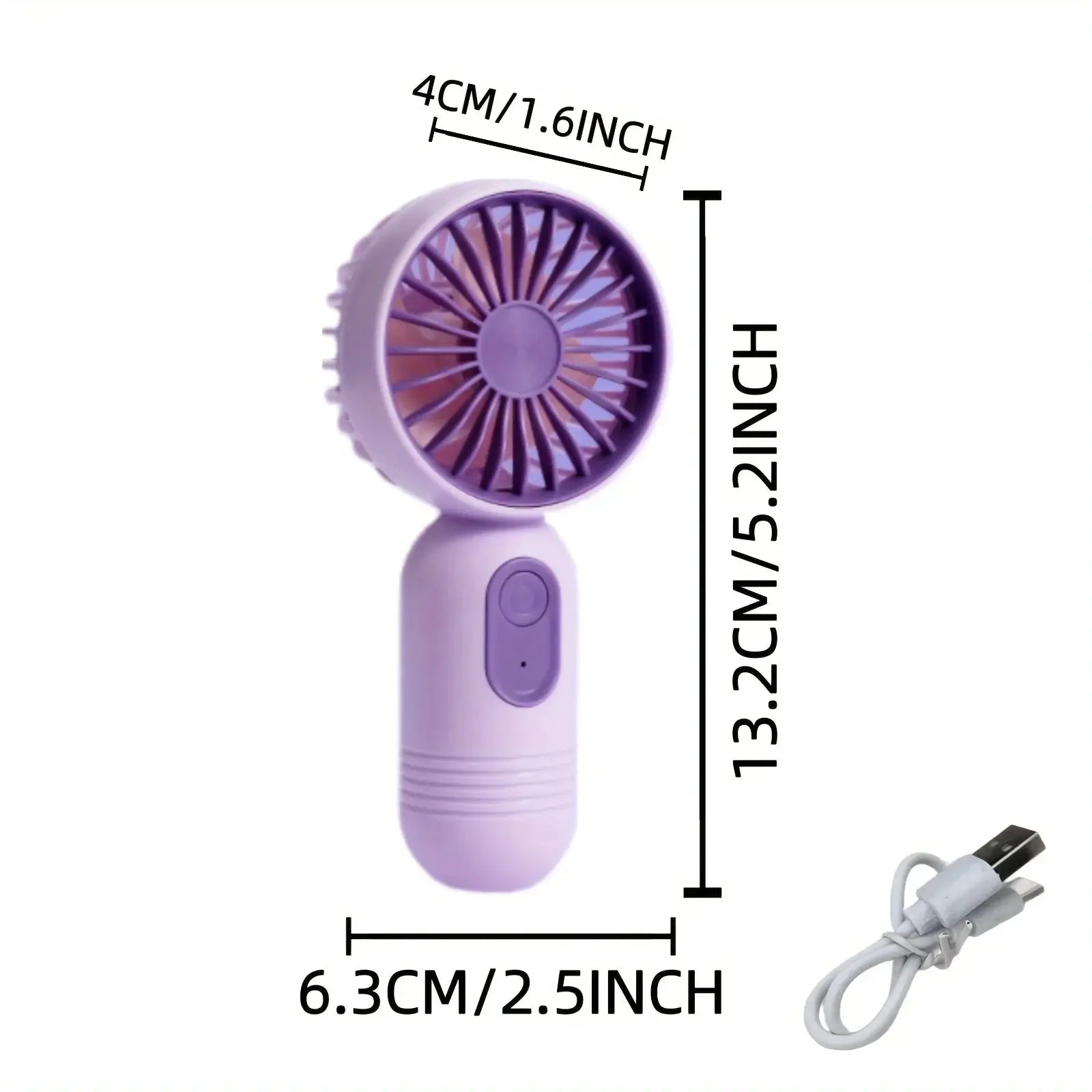 Mini portable fan, handheld small fan, USB charging, 3-speed handheld fan suitable for office, outdoor travel, and camping by All Mart Bristol Ltd