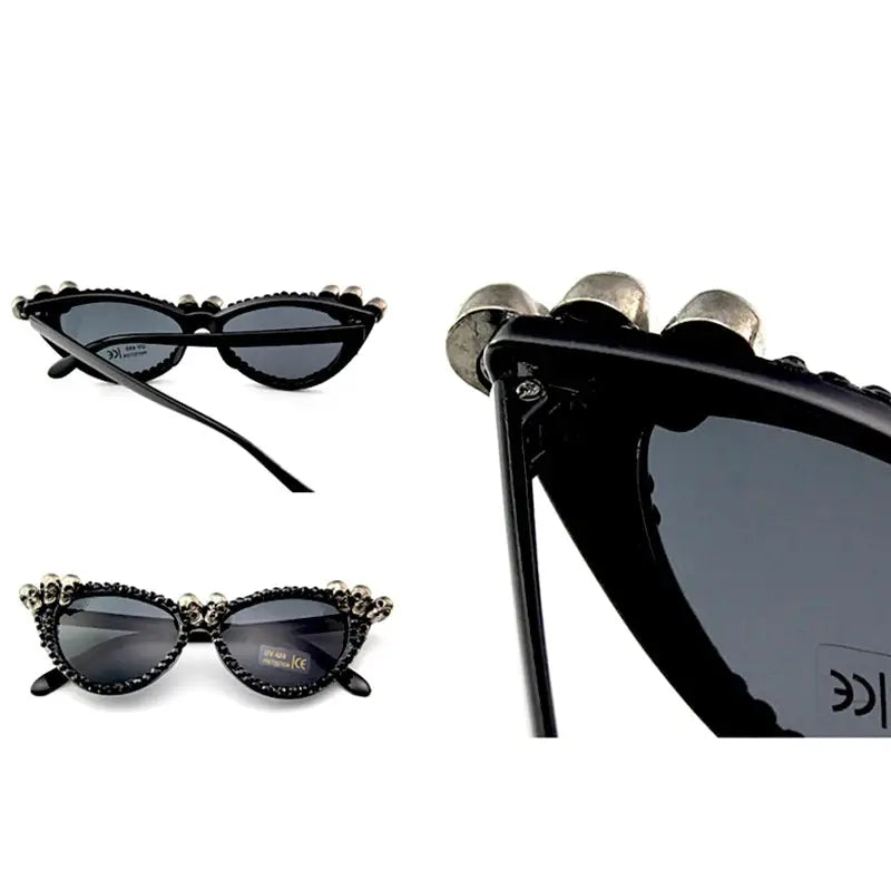 Gothic Skull Sunglasses Halloween Christmas Cat Eye Crystal Punk Sun Glasses by All Mart Bristol Ltd
