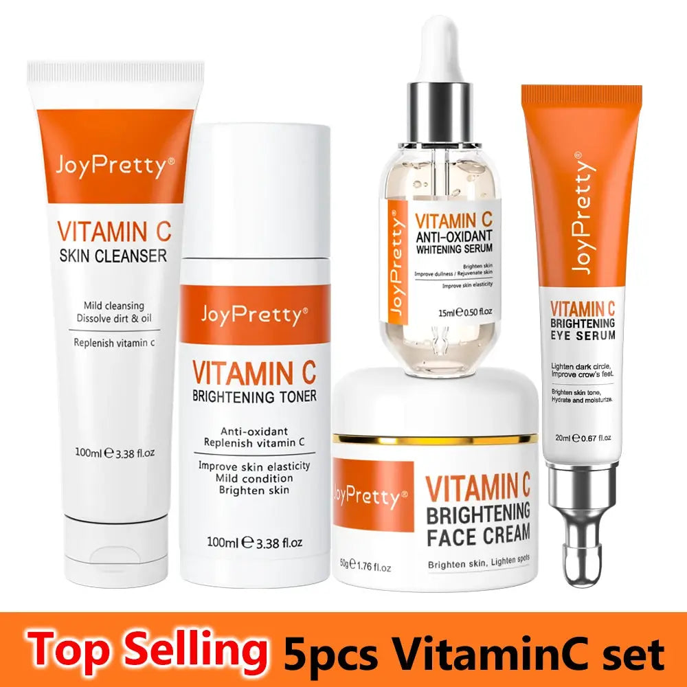 Vitamin C for Face Whitening Set Dark Spots Removal Cream Skincare Kits Eye Lightening Moisturizing Facial Serum Skin Care by All Mart Bristol Ltd