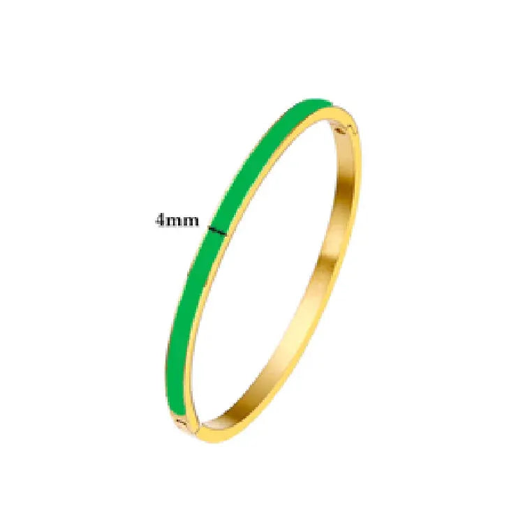 CARLIDANA Luxury Colorful Orange Enamel Bangles Bracelets for Women Party Gift Fashion Bangles Original Stainless Steel Jewelry by All Mart Bristol Ltd