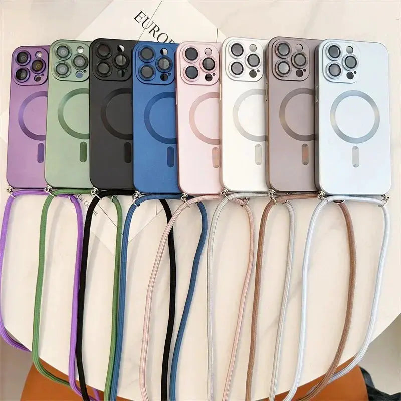 Crossbody Lanyard Magnetic Case For iPhone 17 Air 16 16E 15 14 13 12 11 Pro Max Plus For Magsafe Camera Protection Soft Cover by All Mart Bristol Ltd