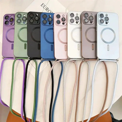Crossbody Lanyard Magnetic Case For iPhone 17 Air 16 16E 15 14 13 12 11 Pro Max Plus For Magsafe Camera Protection Soft Cover by All Mart Bristol Ltd