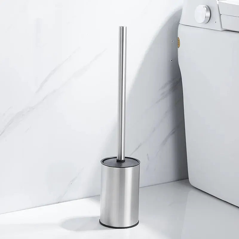 Stainless Steel Bathroom Toilet Brush Holder Accessories Black Toilet Brush Wall Mounted WC Cleaner Brush Cleaning Tools by All Mart Bristol Ltd