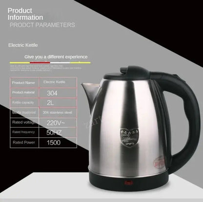 2L Electric Kettle Stainless Steel Kitchen Appliances Smart Kettle 1500W Whistle Kettle Samovar Tea Coffee Thermo Pot Gift by All Mart Bristol Ltd
