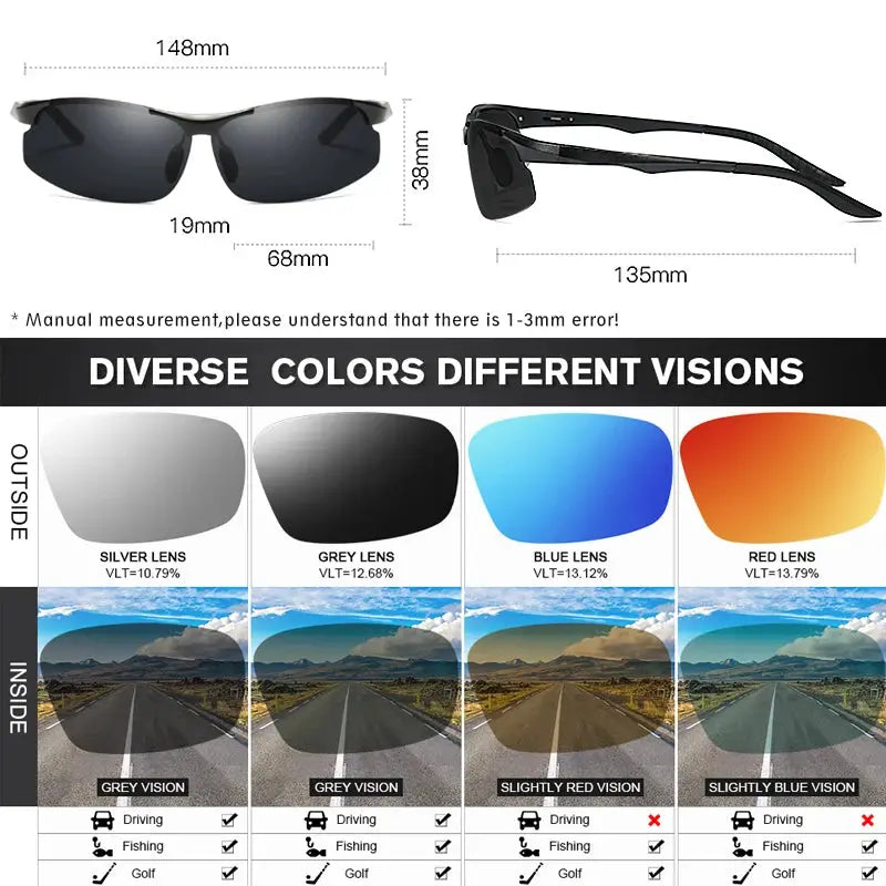 Aluminum Photochromic Polarized Sunglasses Man Driving Sun Glasses Male Outdoor Sport Eyewear Anti-UV oculos de sol masculino by All Mart Bristol Ltd