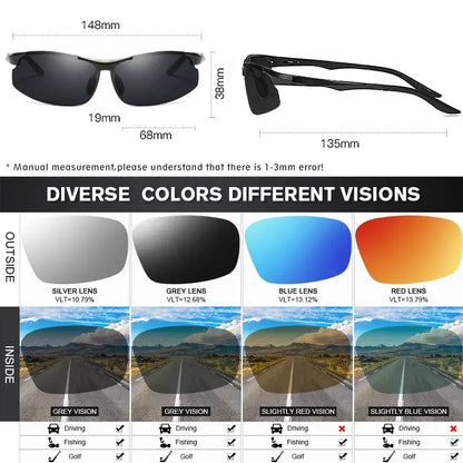 Aluminum Photochromic Polarized Sunglasses Man Driving Sun Glasses Male Outdoor Sport Eyewear Anti-UV oculos de sol masculino by All Mart Bristol Ltd