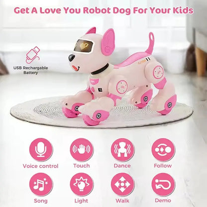 Robot Dog Intelligent Ai Programmable Smart Toys for Children Multi-Functional with Sound Led Eyes Dancing Electronic Pets Dog by All Mart Bristol Ltd