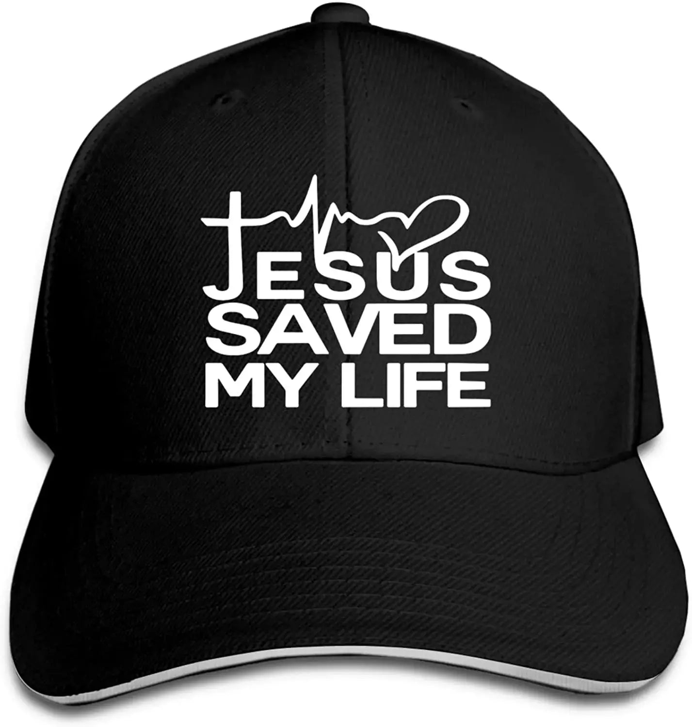Jesus Saved My Life Hat Christian Baseball Cap Washed Cotton Denim Dad Hat for Men Women by All Mart Bristol Ltd
