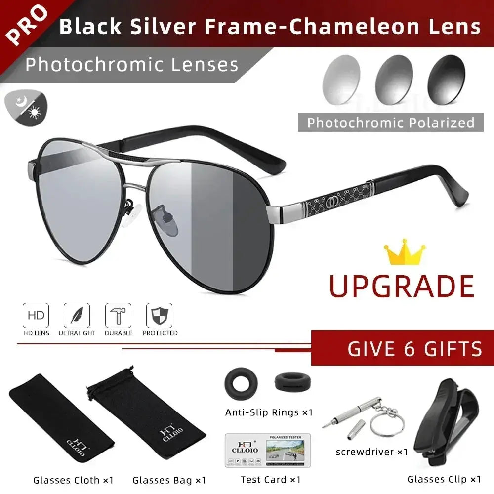 CLLOIO Top Brand Designer Photochromic Sunglasses Men Women Polarized Sun Glasses Chameleon Anti-glare Driving Oculos de sol by All Mart Bristol Ltd