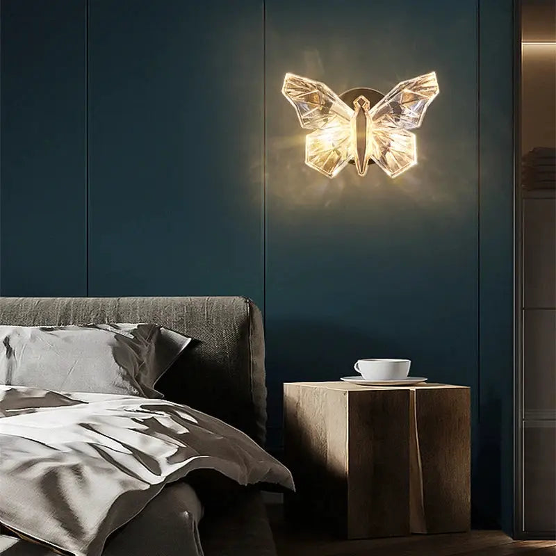 Nordic LED Butterfly Wall Lamp Indoor Lighting Fixture Living Bedside Bedroom Hotel TV Modern Home Decoration Wall Light Sconces by All Mart Bristol Ltd