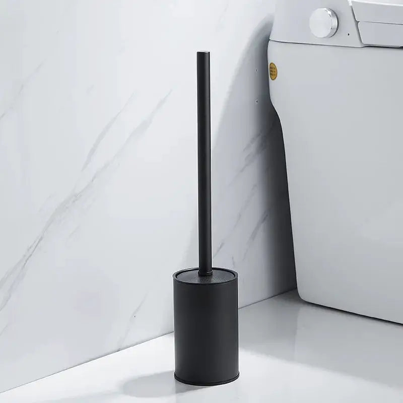 Stainless Steel Bathroom Toilet Brush Holder Accessories Black Toilet Brush Wall Mounted WC Cleaner Brush Cleaning Tools by All Mart Bristol Ltd