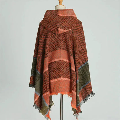 2024 Fashion Europe America Winter New Women Shawl Stole Hooded Cape Wrap Female Warmer Scarves Cold Proof Scarf Poncho Mulher by All Mart Bristol Ltd