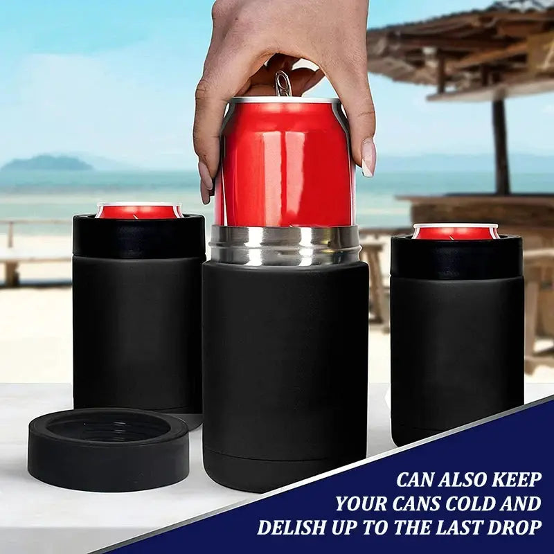 12oz Drink Can Bottle Holder 3 in 1 Stainless Steel Beer Tank with Opener Double Wall Vacuum Insulated Bottle Drink Vacuum Flask by All Mart Bristol Ltd