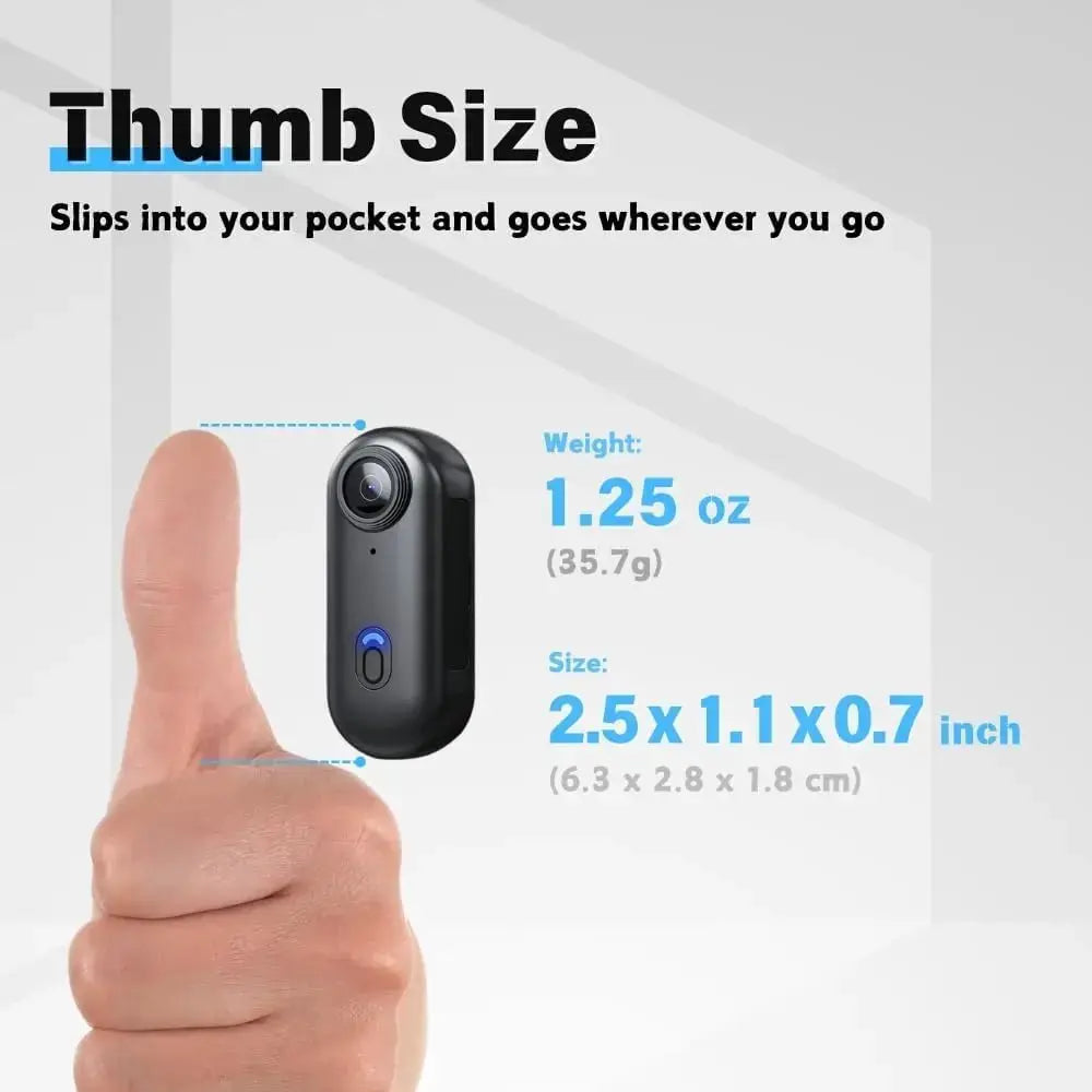 4K HD Mini Vlog Camera with WiFi Wireless Portable Action Body Cam for Sports Travel Photography Pocket Sized Video Recorder by All Mart Bristol Ltd