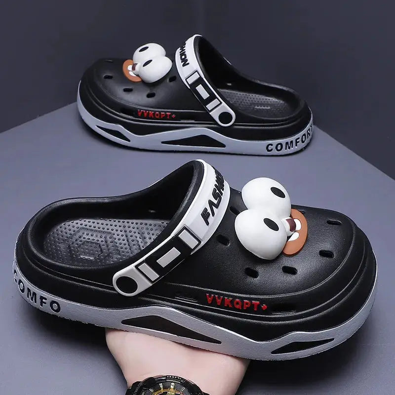 Mens Trendy Cave Shoes Summer Outer Wear Cartoon Fashion Home Home Couple Non-slip Cave Sandals Beach Baotou Slippers Mens by All Mart Bristol Ltd