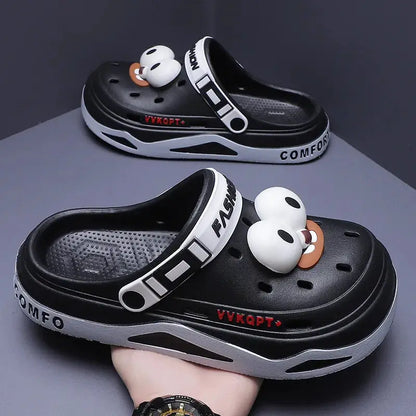 Mens Trendy Cave Shoes Summer Outer Wear Cartoon Fashion Home Home Couple Non-slip Cave Sandals Beach Baotou Slippers Mens by All Mart Bristol Ltd