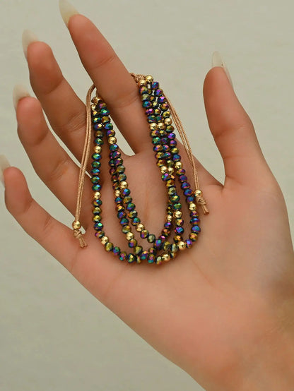 Bohemian handmade colorful crystal beaded bracelet for women's vacation party jewelry by All Mart Bristol Ltd