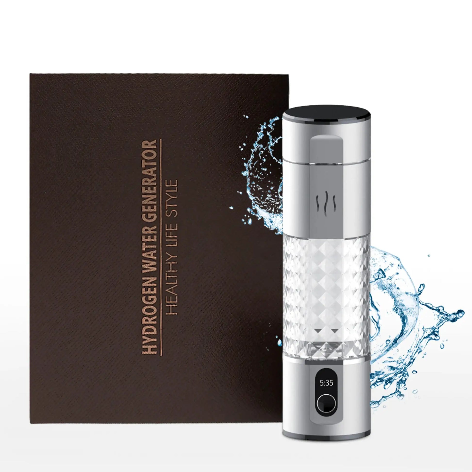hydrogen water bottle 5000+ppb SPE/PEM hydroegn water flask rechargeable hydrogen water ionizer inhalation generator by All Mart Bristol Ltd