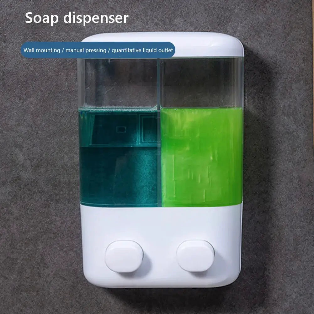 500ML Wall Mounted Shampoo Soap Dispenser Bathroom Non-punching Manual Press Soap Liquid Dispenser Touchless Disinfectant Bottle by All Mart Bristol Ltd