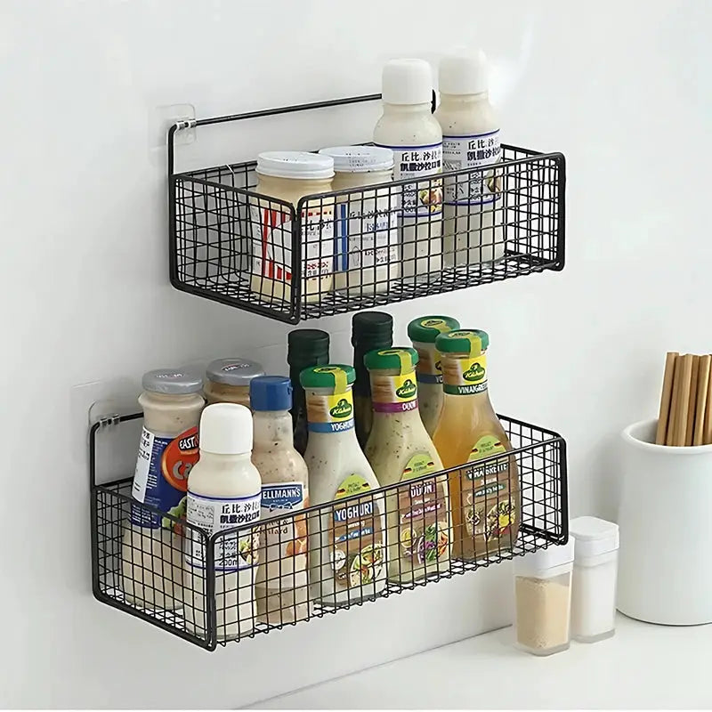 Kitchen Wall Mount Storage Rack Non Perforated Wall Mounted Storage Rack Wall Shelf Spice Rack Kitchen Rack Dish Rack Sink Rack by All Mart Bristol Ltd